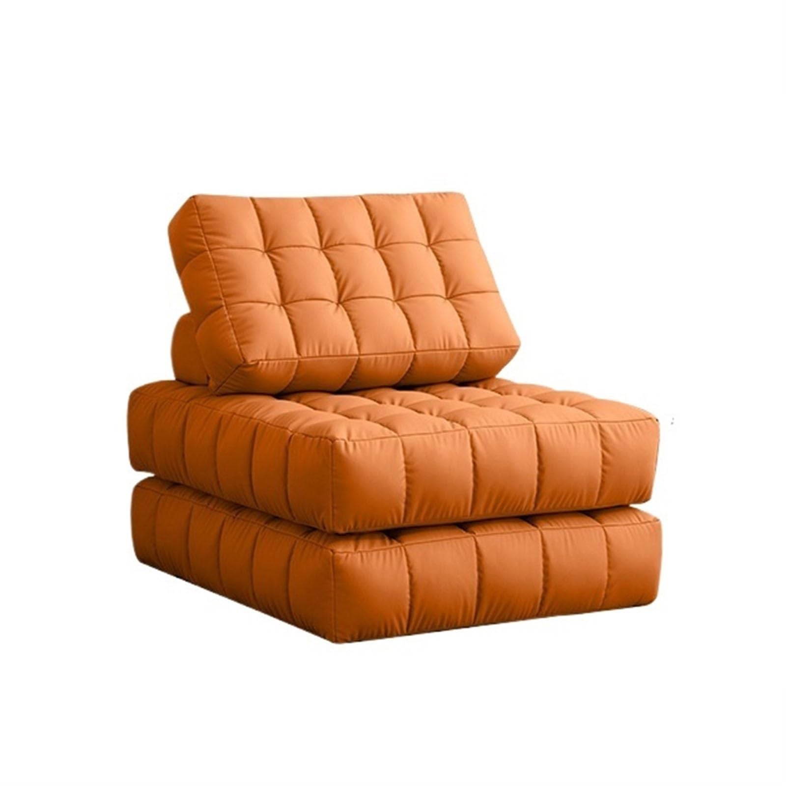 ソファベッド 折りたたみ 5段階調整可能 クッション付き 肘掛付き オレンジ 多機能ソファ 折り畳み式ソファベッド 折りたたみベッド 収納機能付き