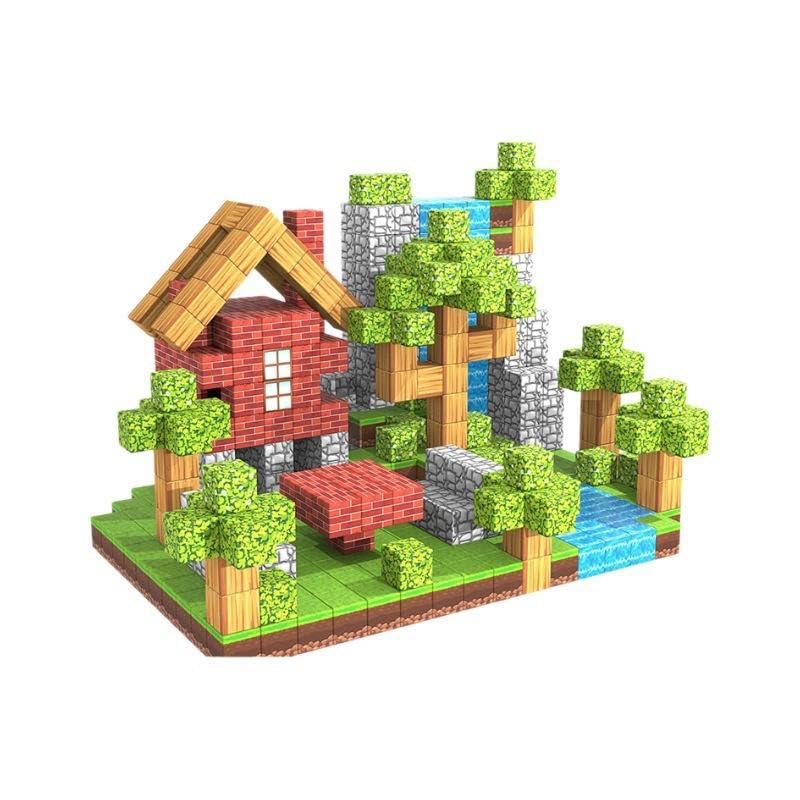 3D Magnetic Building Blocks Set, 63 Pieces of 2.5cm Cubes, Educational STEM Puzzle Toy, Multicolour, Ages 3 Years and Up ((Base Not Included))-image-31