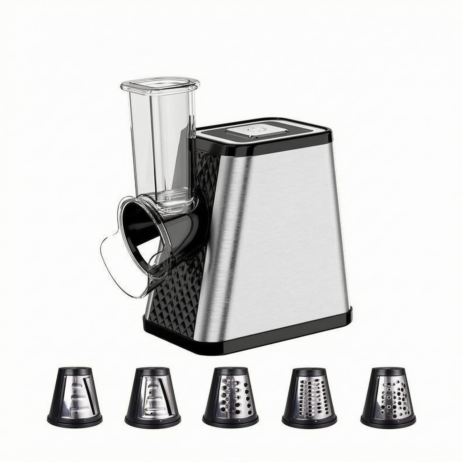 Interchangeable Cones Electric Vegetable Multifunction Vegetable Shredder Grater 5-Piece for Food Prep, Us 110V-image-13