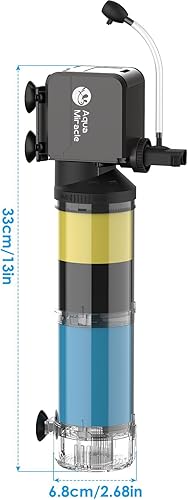 Miniatura 7 de AquaMiracle Filtro de acuario para acuarios de 40 a 150 galones, filtros de tanque de peces, filtro de tortuga, filtro de potencia interno,