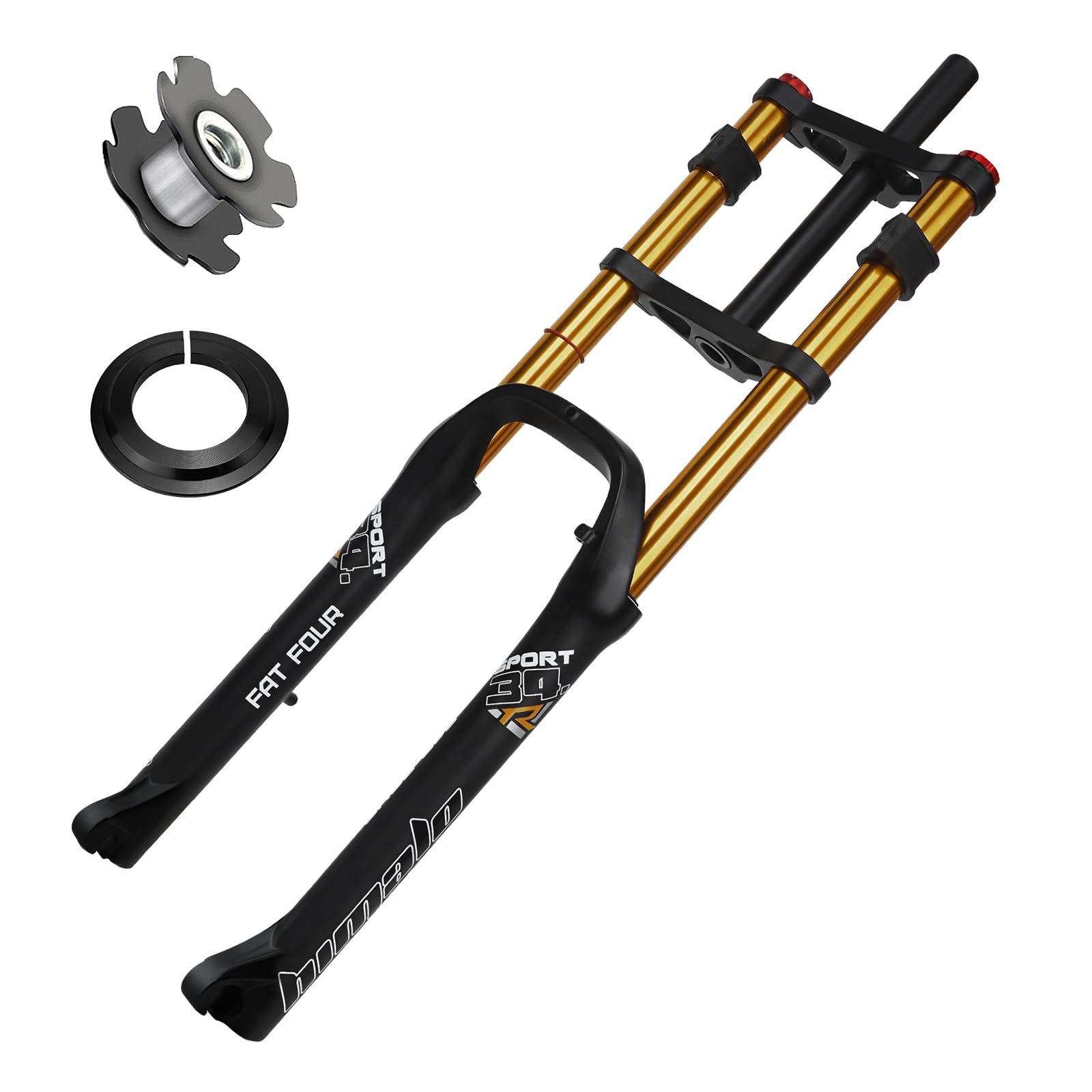 Forcella Anteriore Bici elettrica 26x4.0 Forcella Aria Fat Bike Forcella Mountain Bike BMX Dritta 1-1/8 MTB Bicicletta Freno Disco Escursione 190mm 2790g
