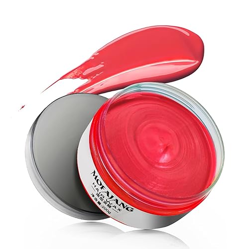 Cera temporal de color del cabello, cera de pintura para el cabello para colorear al instante, no grasa, lavable, cera de cabello rojo para mujeres