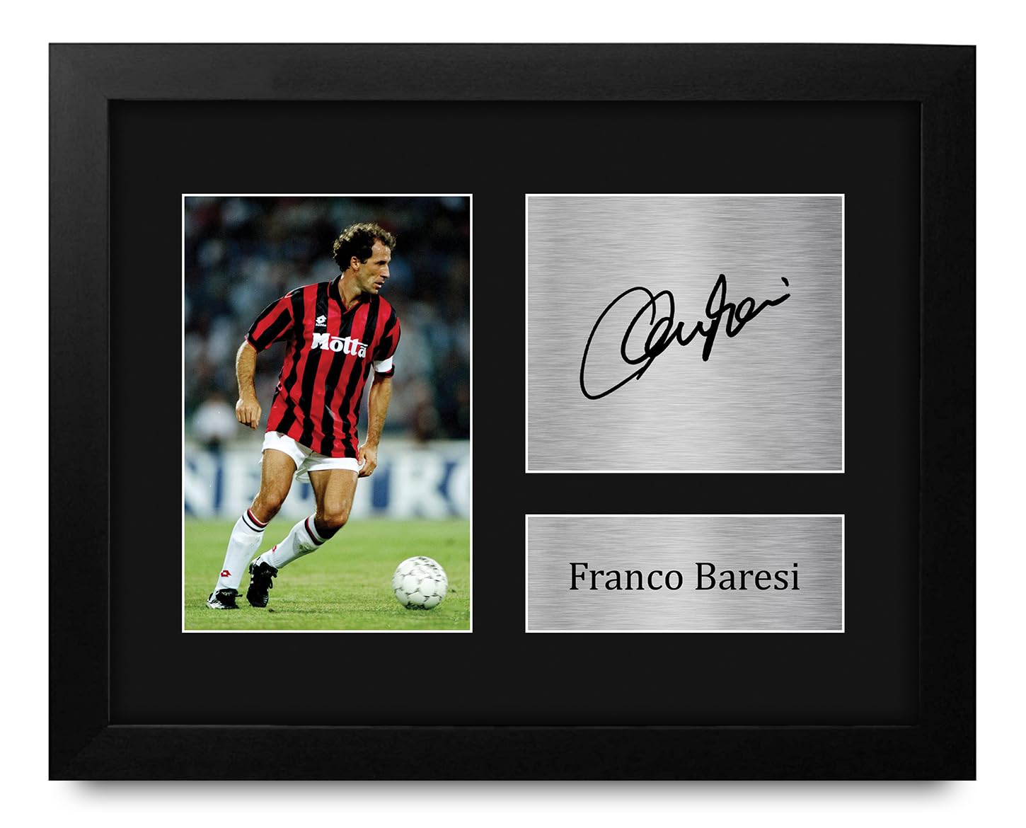 HWC Trading Franco Baresi AC Milan Framed Gifts Printed Signed Autograph Picture for Fans and Supporters - US Letter Size