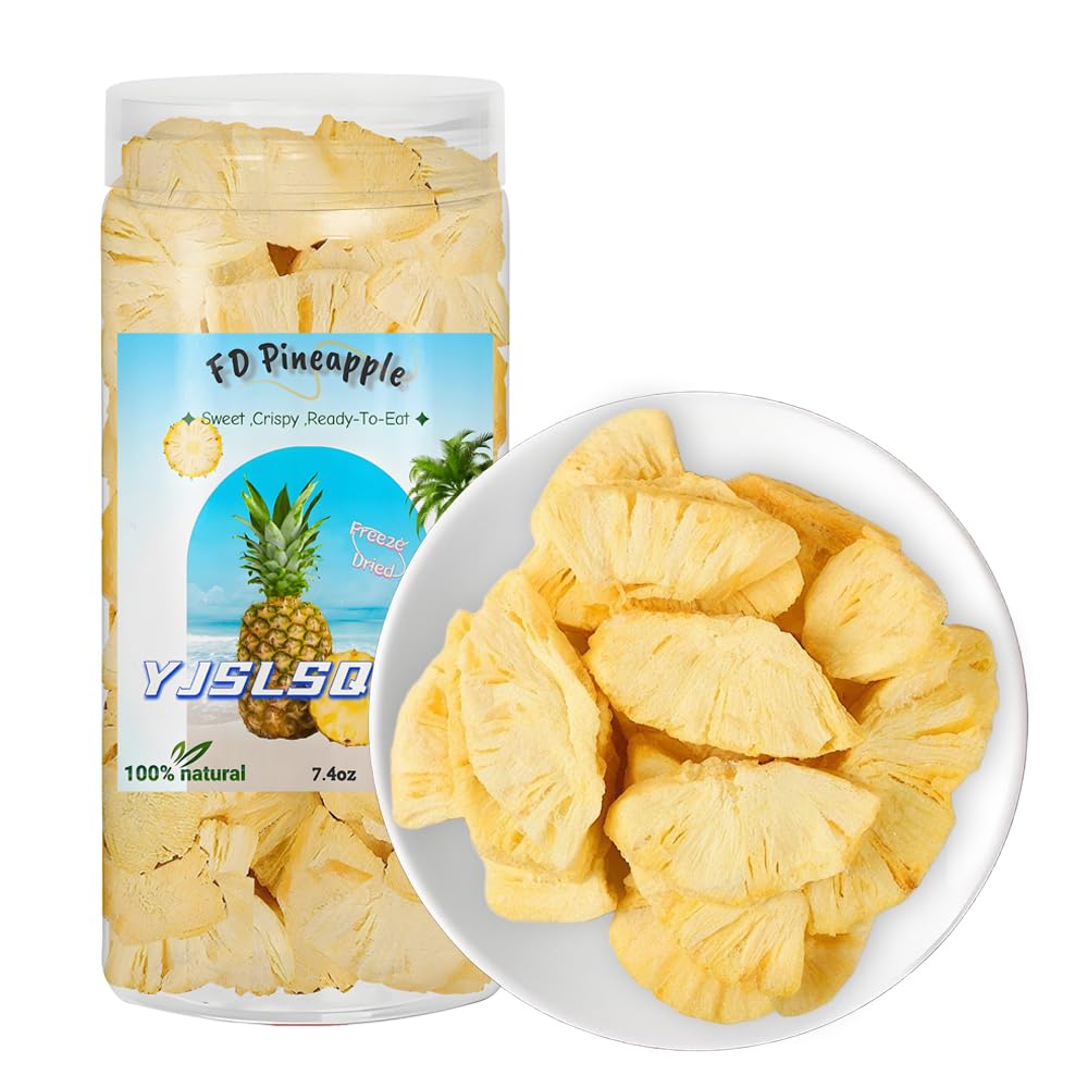 Freeze-Dried Pineapple Chips - 7.4 oz (200g) | 100% Natural Fruit, No Sugar Added | Vegan, Gluten-Free, Kosher Certified | Crunchy Tropical Snack,