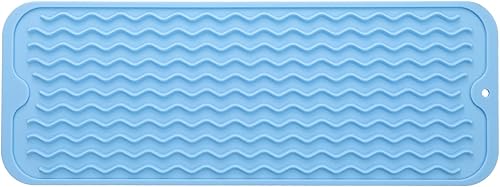 Miniatura 340 de Tapete de silicona para secado de platos para múltiples usos, fácil de limpiar, ecológico, resistente al calor, tapete de silicona para encimera