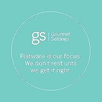 Vista 5 de Gourmet Settings - Juego de cubiertos de anfitriona de 5 piezas - Colección Silver Tear - Juego de cubiertos de metal pulido - Utensilios de cocina