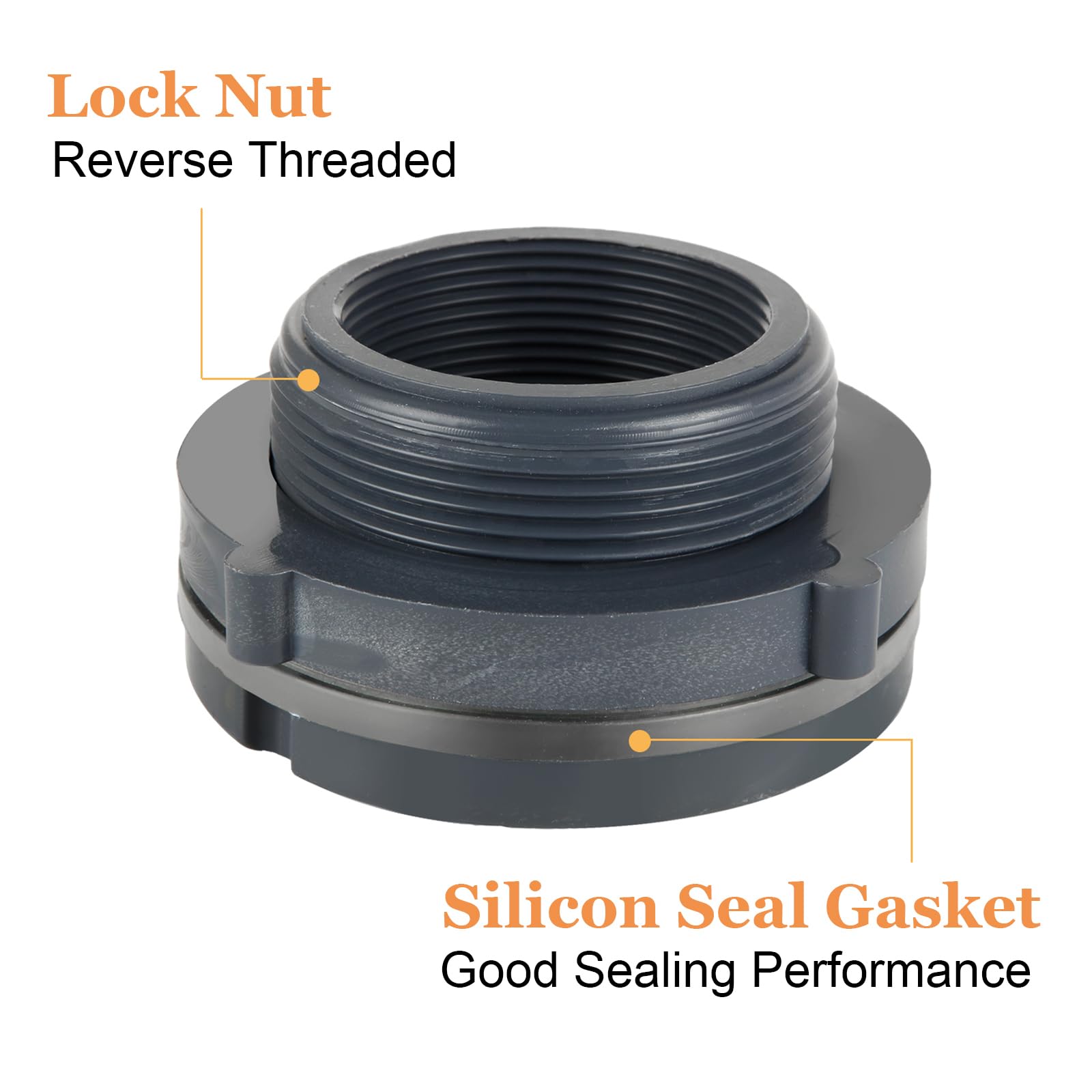 Snapklik.com : 8PCS 2 Inch PVC Bulkhead Fitting, Double Threaded ...