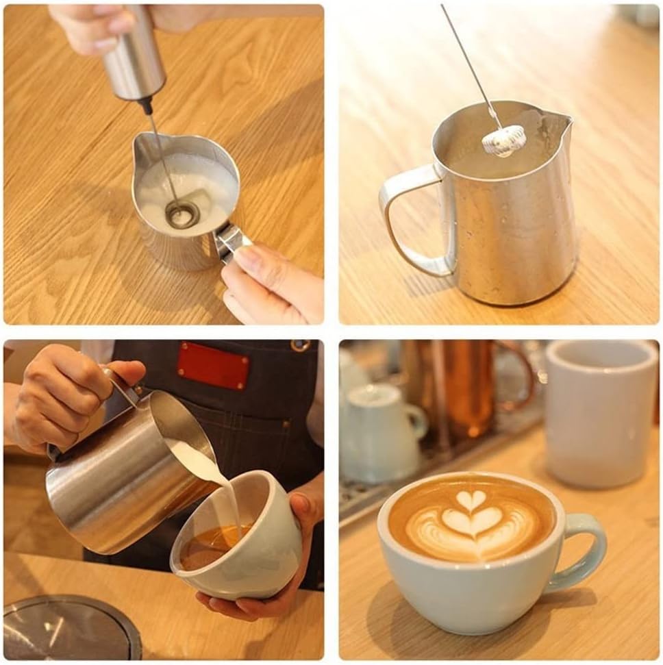 Electric Milk Frother Rechargeable Milk Foamer Coffe (Color : A Size : As the picture shows)