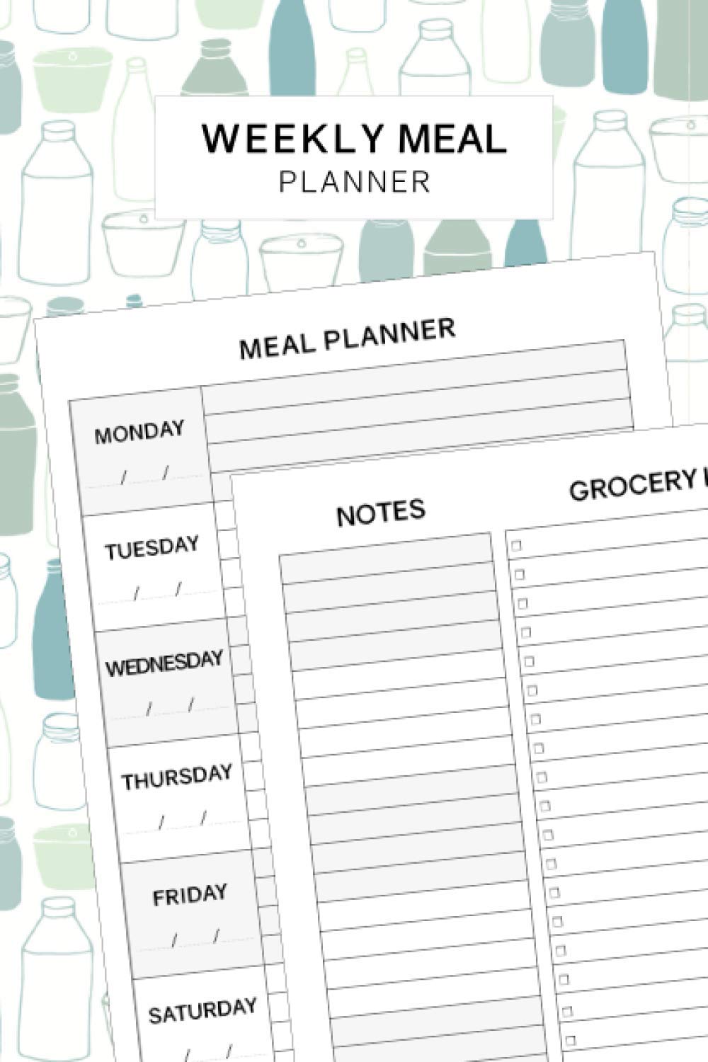 Weekly Meal Planner: Undated Menu Planning and Grocery Shopping Lists for 54 Weeks