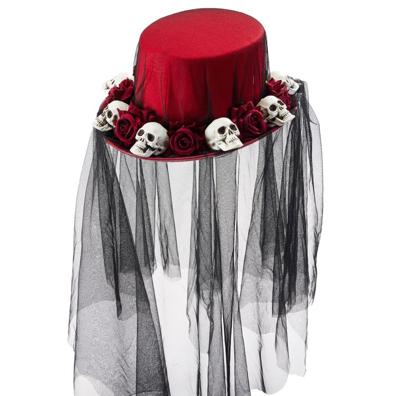 BLESSUME Steampunk Skull Hat Unisex Fancy Dress Top Hat for Carnival, Halloween, Theme Party