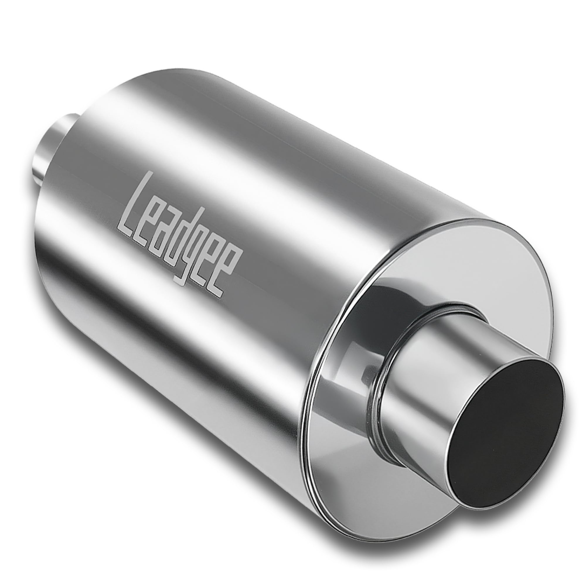 1141 2.5" Inlet & Outlet Ultra Quiet Resonator,13.8" Overall Length Center Straight Through 304 Stainless Steel Exhaust Muffler,2.5 inch Inlet Universal Performance Resonator Muffler