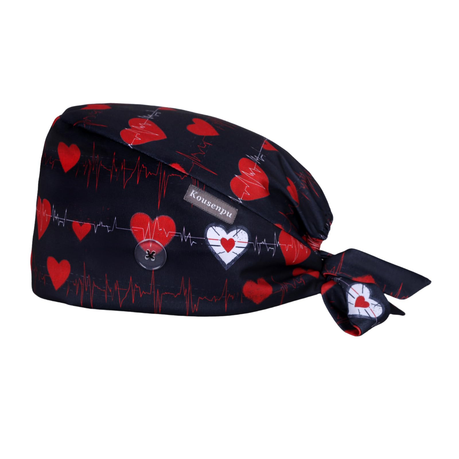 Kousenpu Scrub Cap for Men, Adjustable Surgical Hats with Buttons