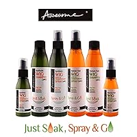 Vista 7 de Awesome Peluca de cabello humano sin enjuague en aerosol, pH 5, desenredante y fácil de peinar, promueve la seda, el brillo y la frescura, evitando