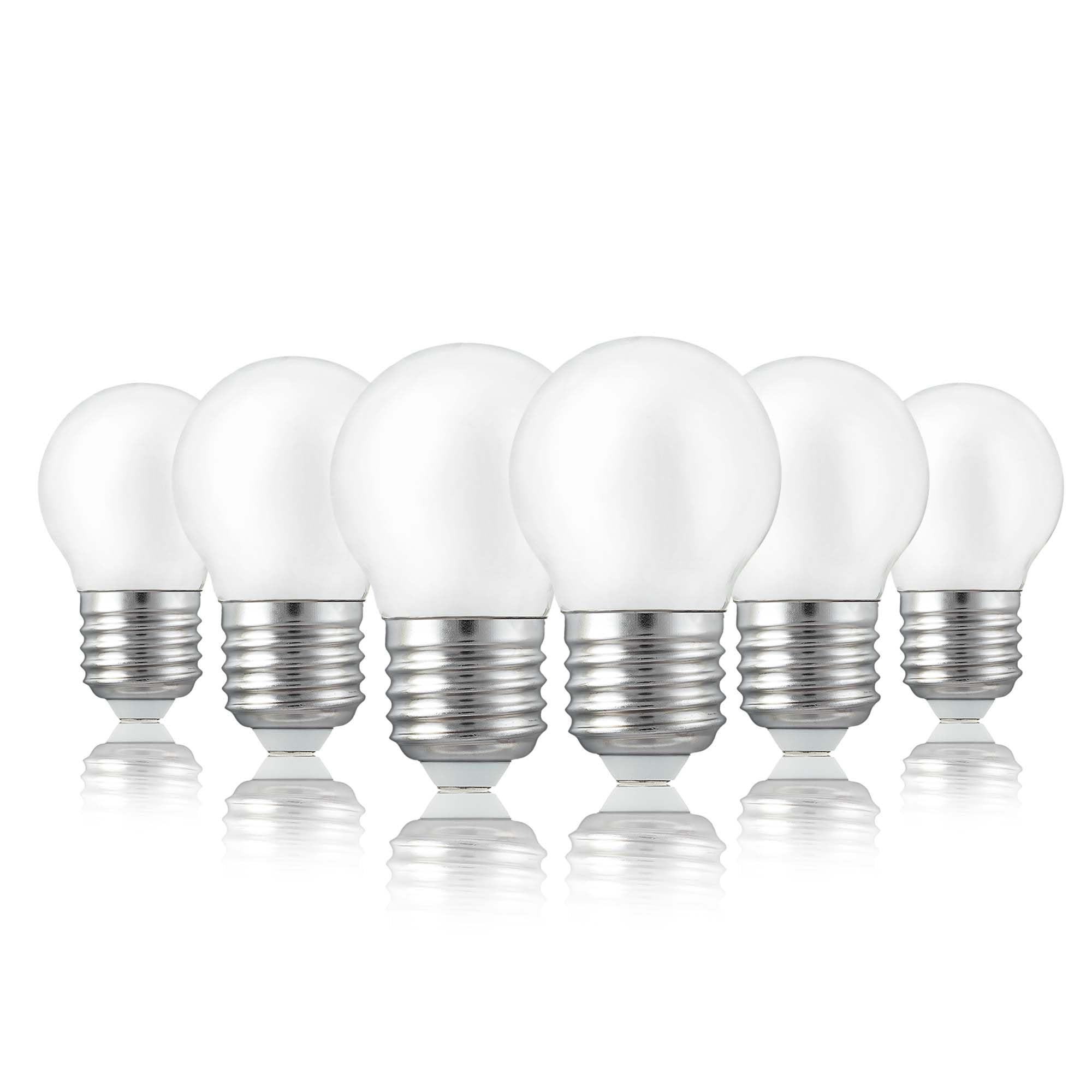 Hellum Set of 6 LED Bulbs, 2.2W, E27, Warm White, as a Replacement for a 25W E27 Bulb, G45 matt, 250 lumens, 2700K, Teardrop Shape, 220834