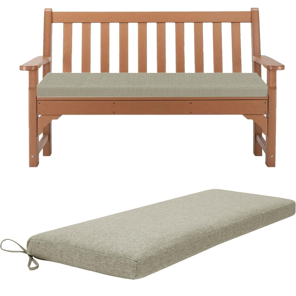 Coussin pour banc de jardin gris foncé en lin respirant 150x40x5cm