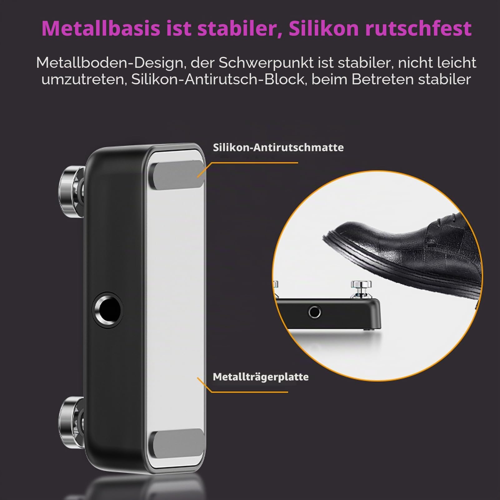 Btuty Dual Footswitch Pedal Momentary, Fußschalter - A B Kanal Fußschalter 6.35mm TRS Stereo-Eingang Plug and Play für umfassende Effekt-Controller-Steuerung Effektpedale