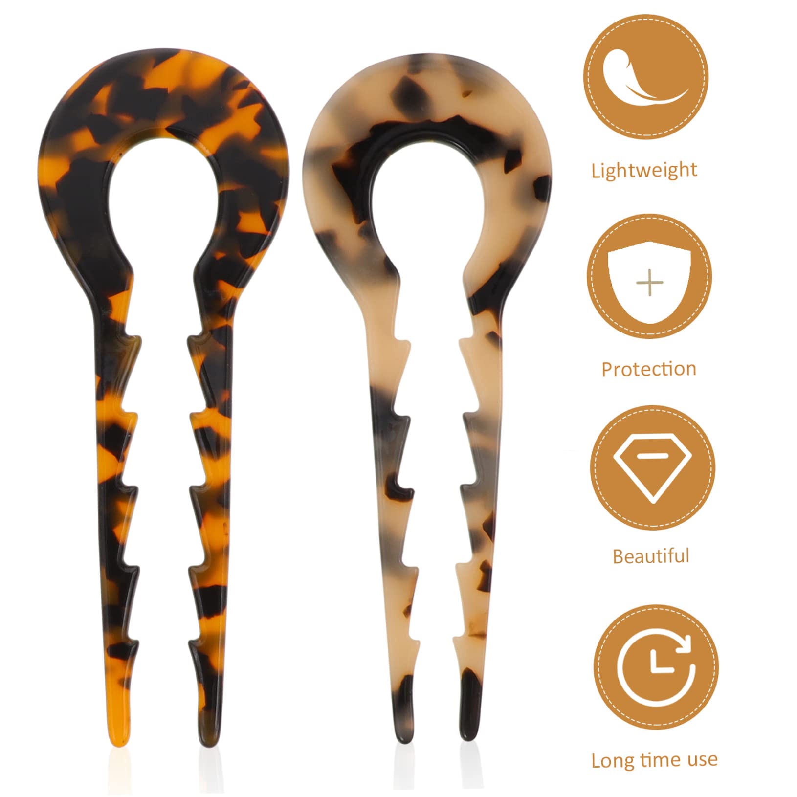 LALAFINA 3er-sets Acetat-haargabeln Haarnadeln Damen-haarstab Für Dutt Haarknotenhalter Modisches Haar-accessoire 4 Stück * 3
