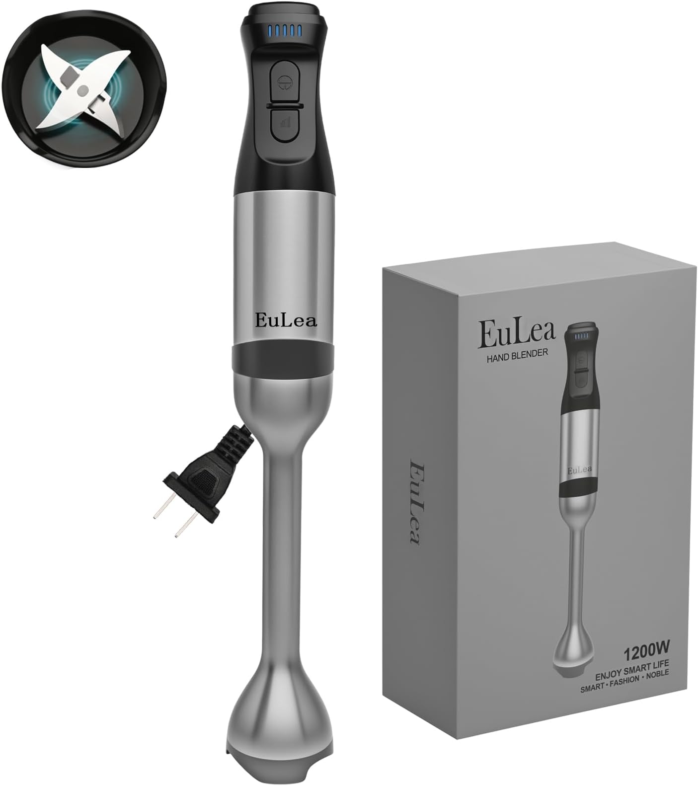 2026 New Immersion Hand Blender, 1200W with 5-Speed Settings, Stainless Steel Blades,with scratch-resistant design, Gift Box Packaging. An Ideal Choice for Blending Soup, Mayonnaise