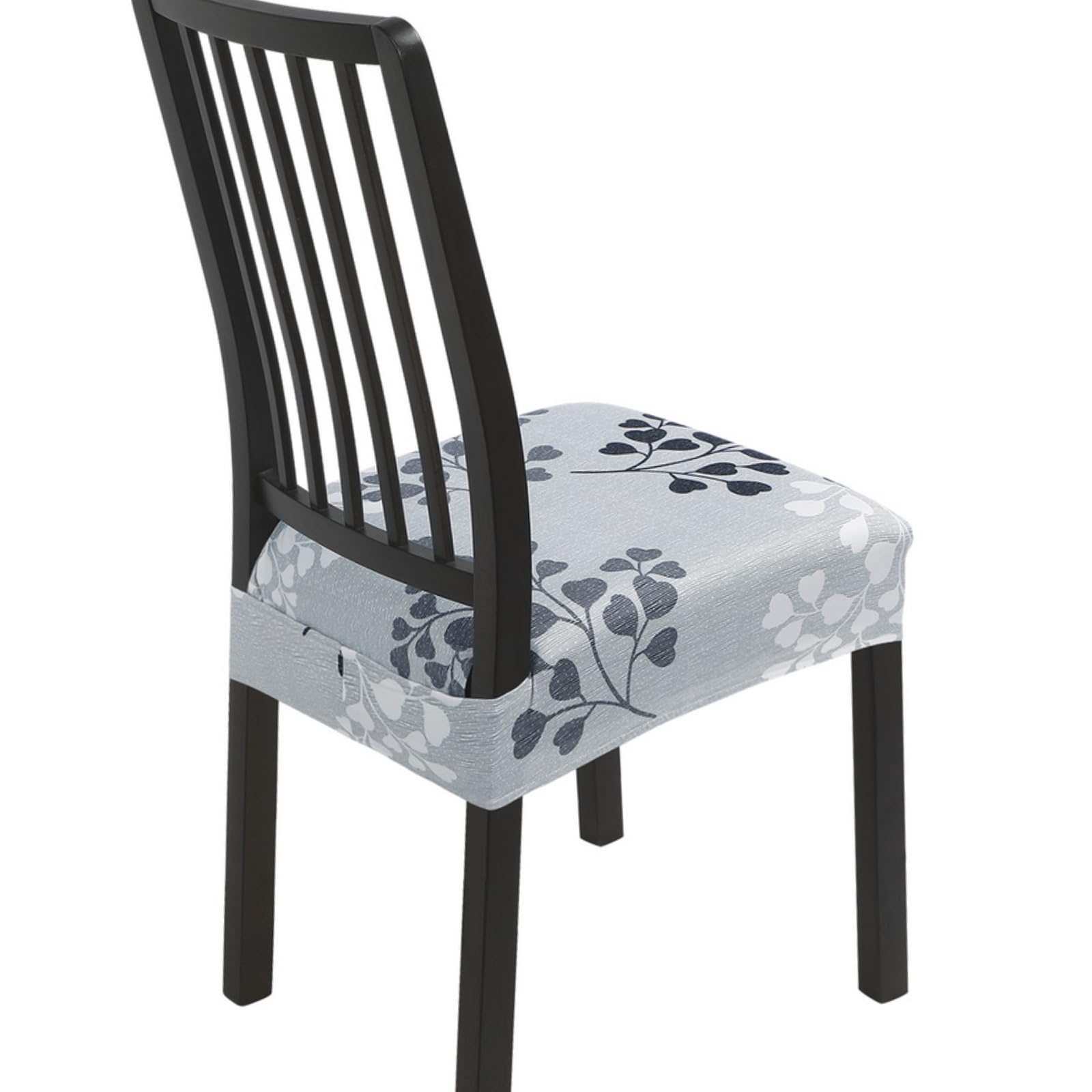 SearchI Dining Chair Seat Covers, Rear Covered(Leaf Pattern, 6pcs)