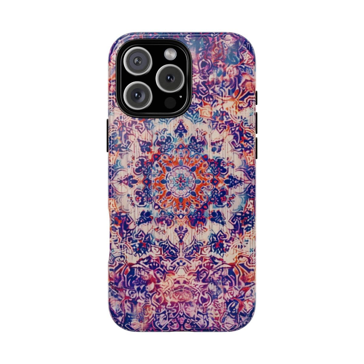 Coque iPhone 16 Pro Max rigide motif oriental violet premium - 5