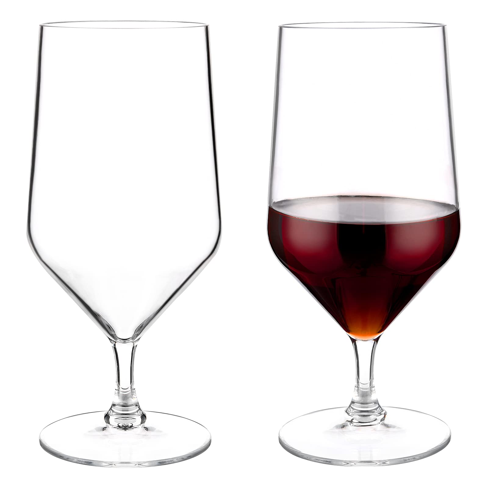 hotder Unzerbrechlich Tritan-Kunststoff weingläser Bierbecher 415 ml, rotwein trinkglas, gläser fur Camping Party, BPA-frei 415 ml Bierbecher, 2er Set