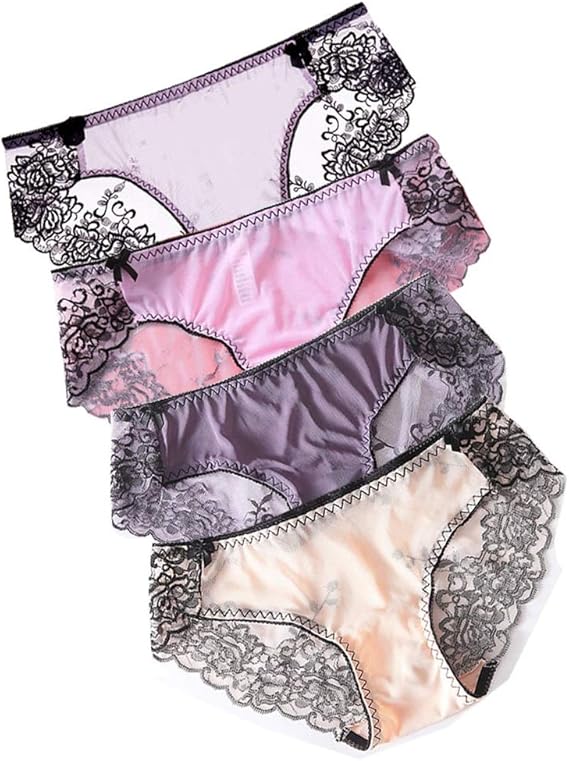 Amazon Co Jp レースショーツ レディース かわいいパンティ セクシー系 リボン 刺繍花柄レース付き ローウェストショーツ 下着 パンツ 服 ファッション小物