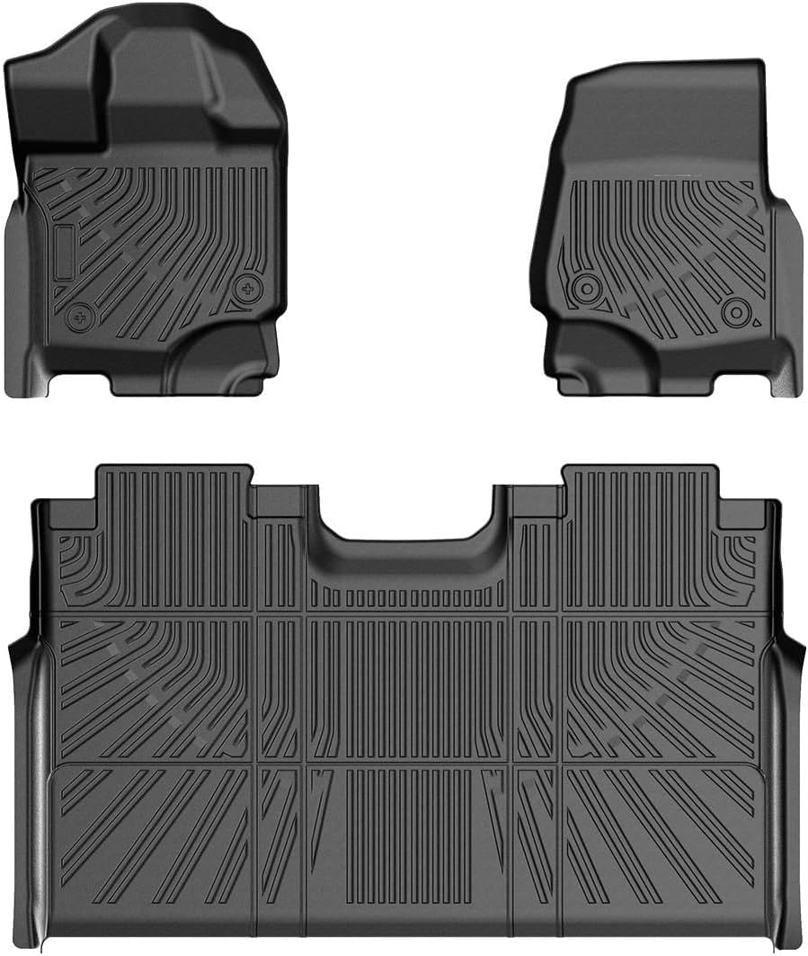 F-150 Floor Mats - Car Mats for Ford F-150 Super Crew Cab 2015-2026, All Weather Floor Mat for F-150 Accessories, Heavy Duty Rubber Mats, Car Accessories
