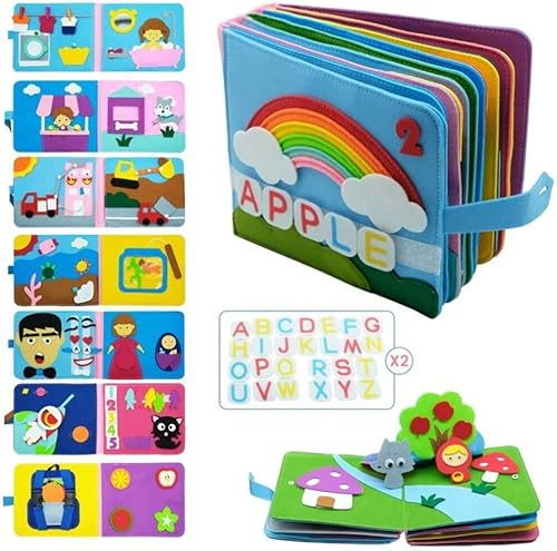 Lavables Montessori Niños pequeños Tablero ocupado 3D Baby Story Libro de tela Aprendizaje Temprano Hábitos Educativos Conocimiento Desarrollar disponible en Yaxa Colombia