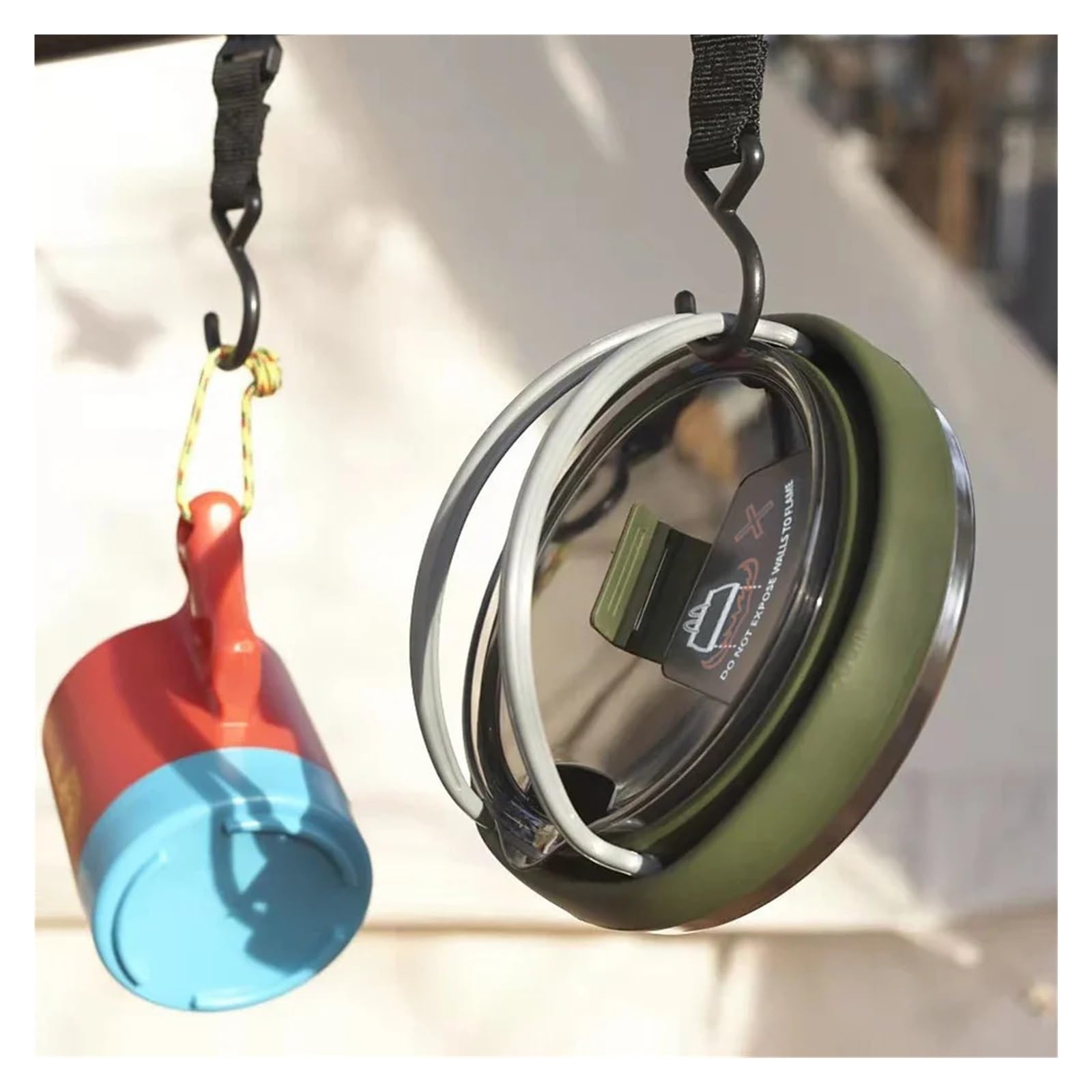 Pentole da campeggio pieghevoli in silicone portatili resistenti al calore, compatibili for picnic all'aperto(SetB)