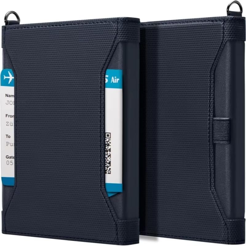 Passport Card Holder Passport Wallet Travel Documents Organizer Protector Passport Holder Travel Accessories with SIM Card Pin Included (Blue) TD-1528CC-image-1