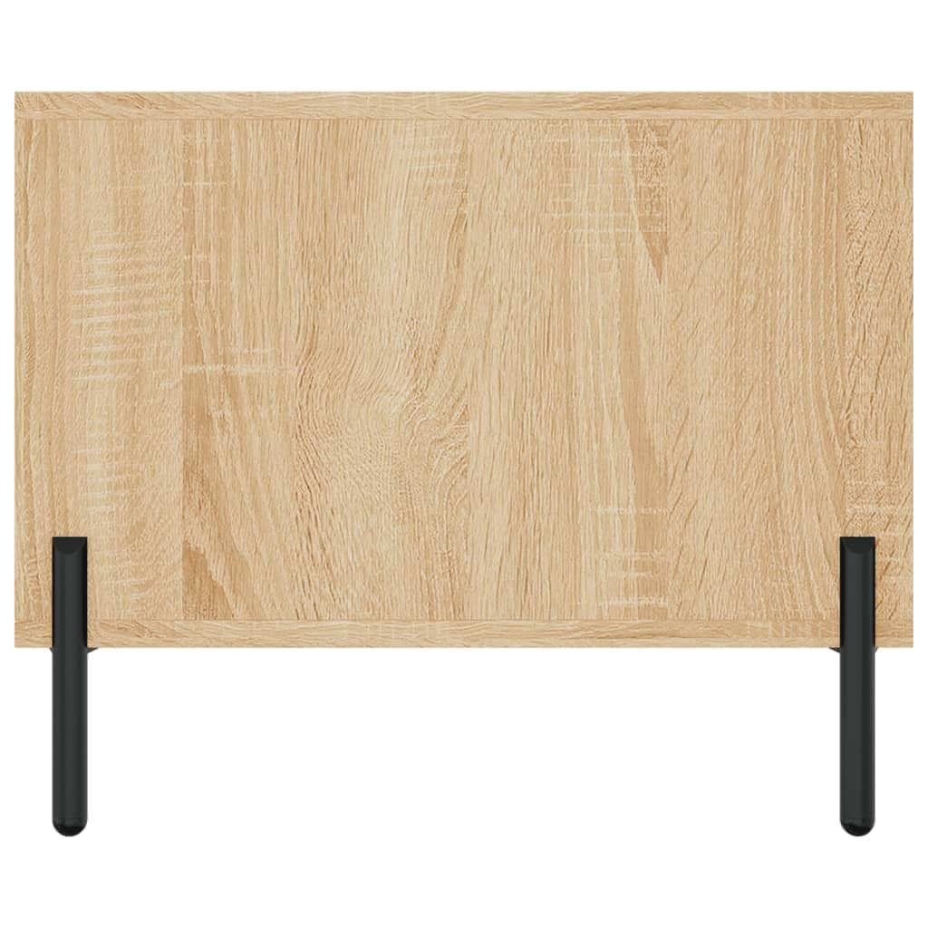 Mesa de centro Sonoma roble 102 x 50 x 40 cm moderna de madera con patas de hierro espacio de almacenamiento 3 compartimentos puerta aparador para salón, dormitorio, oficina o pasillo