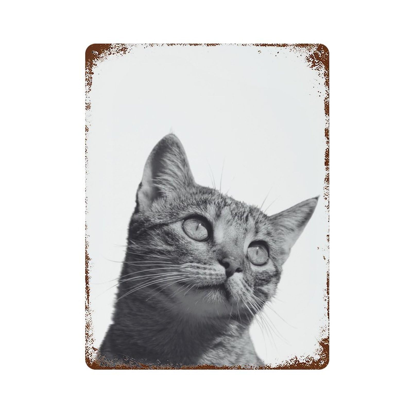 Vintage Rust Metal Sign with Cat Kitten Animals Design 15.7"x11.8", for Shed, Workshop And Garage Wall Decor, Classic Wall Plaque