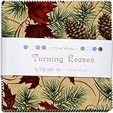 Moda Turning Leaves Charm Pack, Set of 42 5x5-inch (12.7x12.7cm) Precut Cotton Fabric Squares