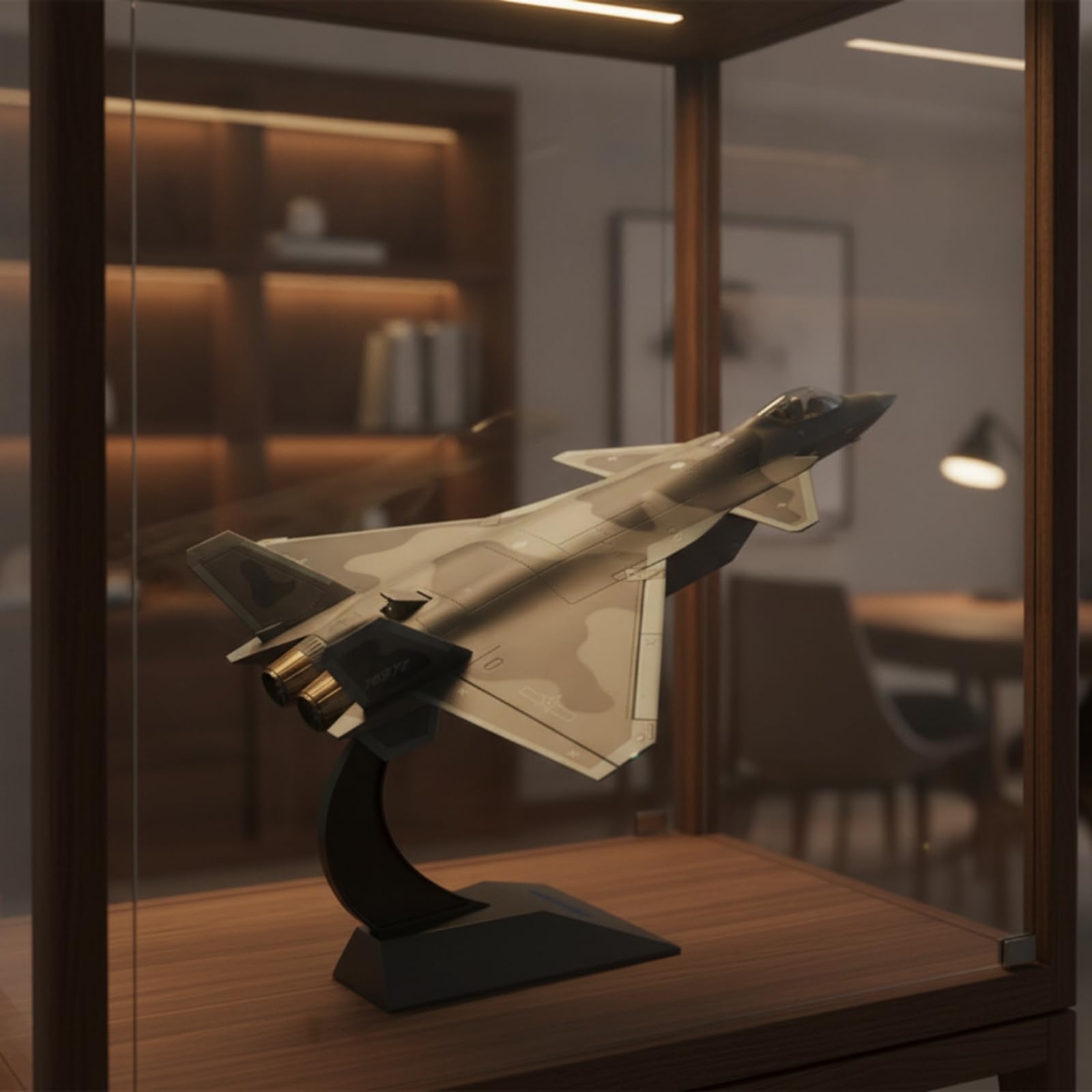 Milageto Modellino di Caccia J-20 Statico Modellino di Aereo con Supporto Elegante Aereo da Caccia in Miniatura per Collezionisti