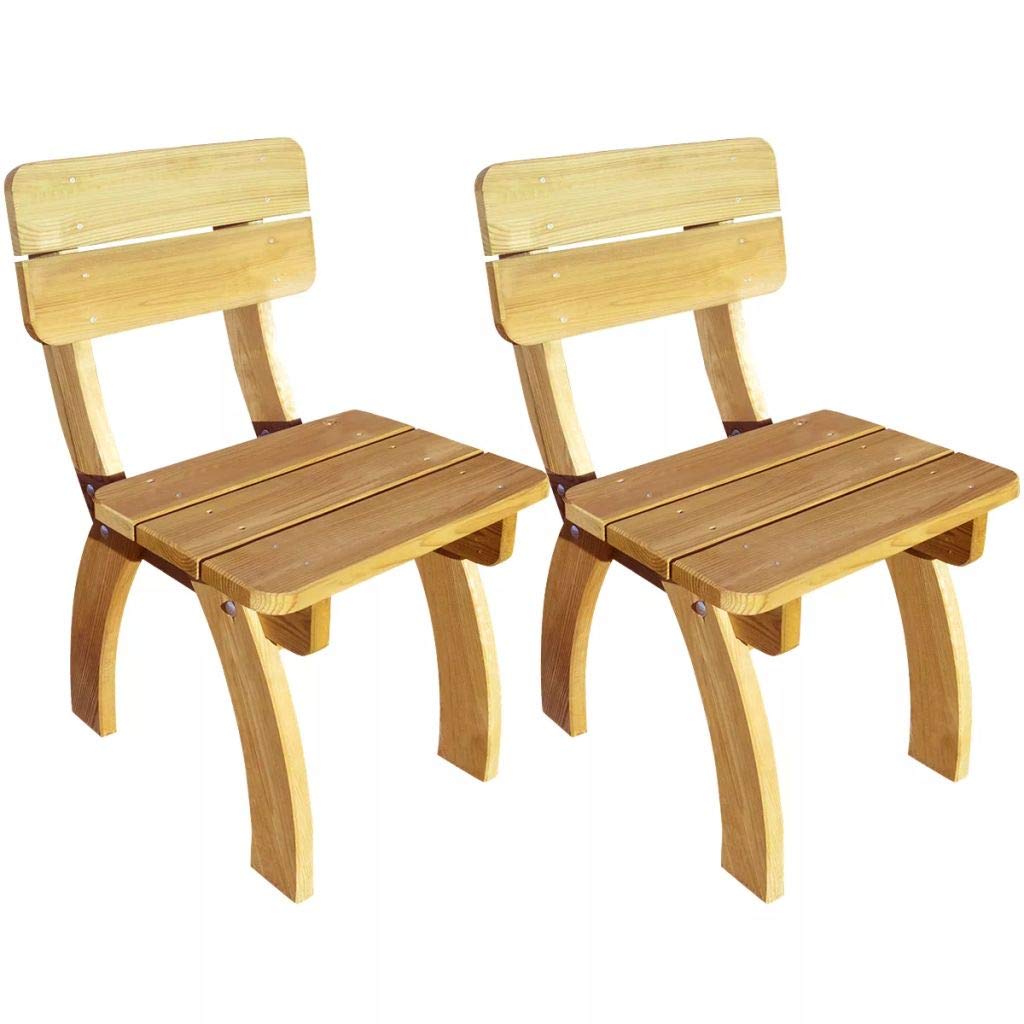 Chaise de jardin en bois de pin Tidyard stable et robuste contre le vent lot 2