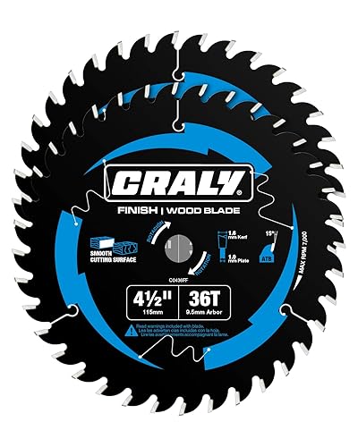 Miniatura 11 de CRALY Hoja de sierra circular de 3-3/8 pulgadas, 24 y 36 dientes, para corte de madera enmarcado/acabado fino, eje de 15mm, punta de carburo, corte