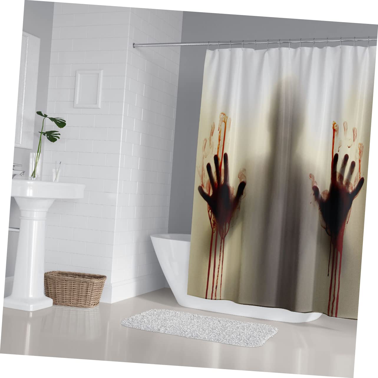 ABOOFAN 12piezas Cortina De Baño Decorativa Impresión De Halloween Ganchos para Baño Moderno y Elegante