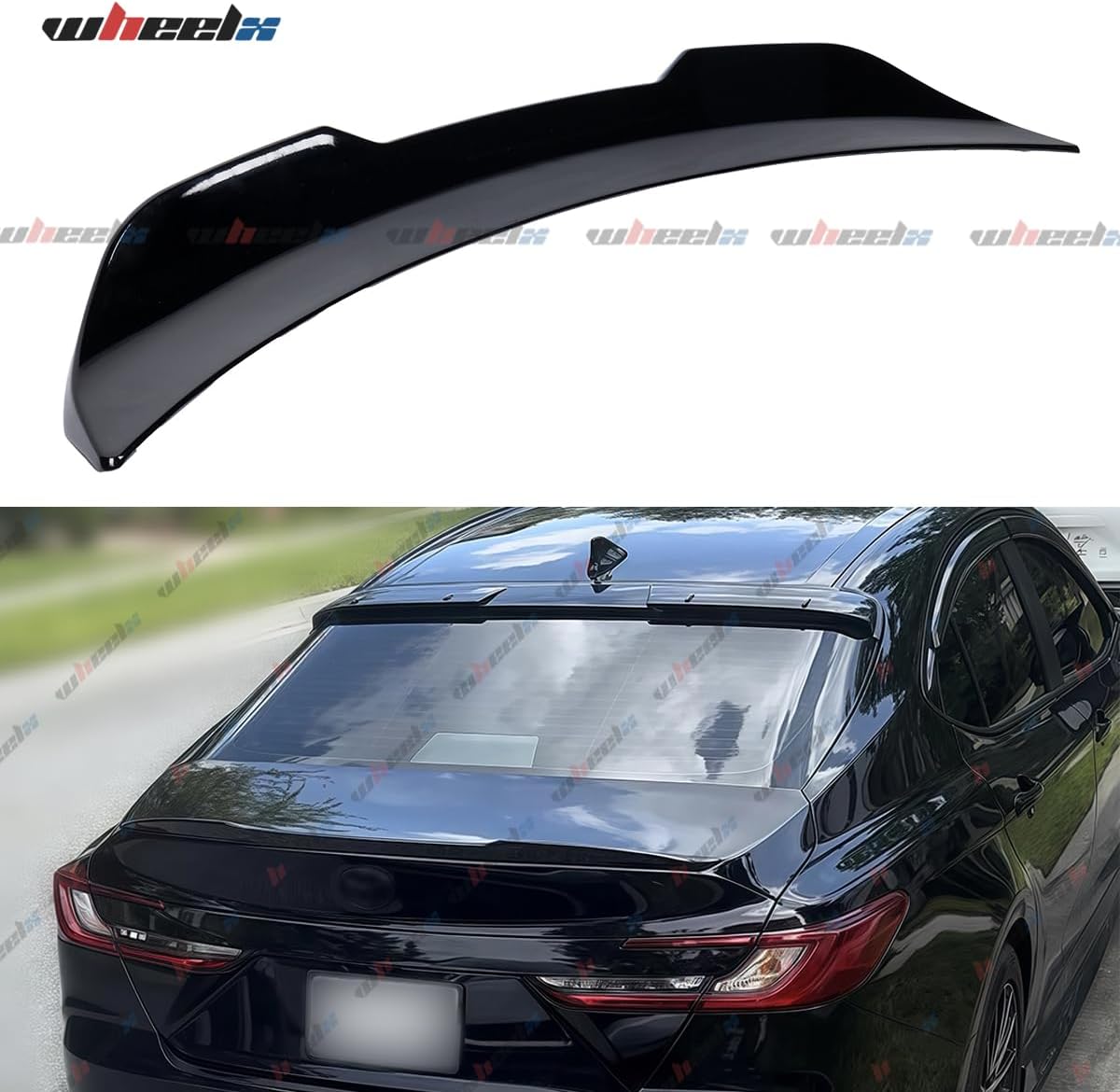 Rear Spoiler Compatible with 2025 2026 Toyota Camry, PSM Style Trunk Exterior Tail Deck Lid Wing Duckbill Lip Splitter (Glossy Black)