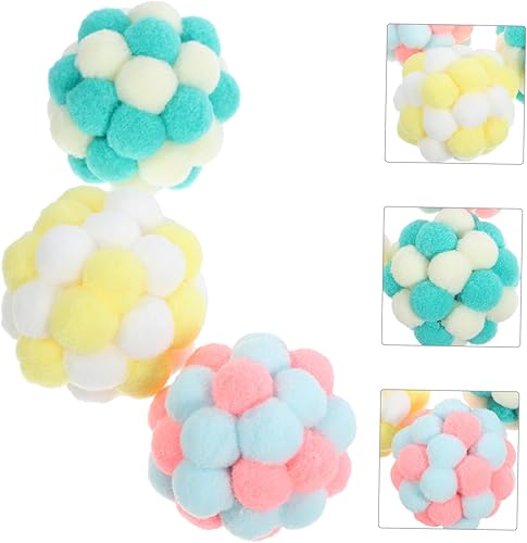 Miniatura 3 de GANAZONO 3pcs Colorful Cat Balls with Inner Bells Soft Wear-Resistant Interactive Fuzzy for Indoor Cats Lightweight Exercise and Entertainment for