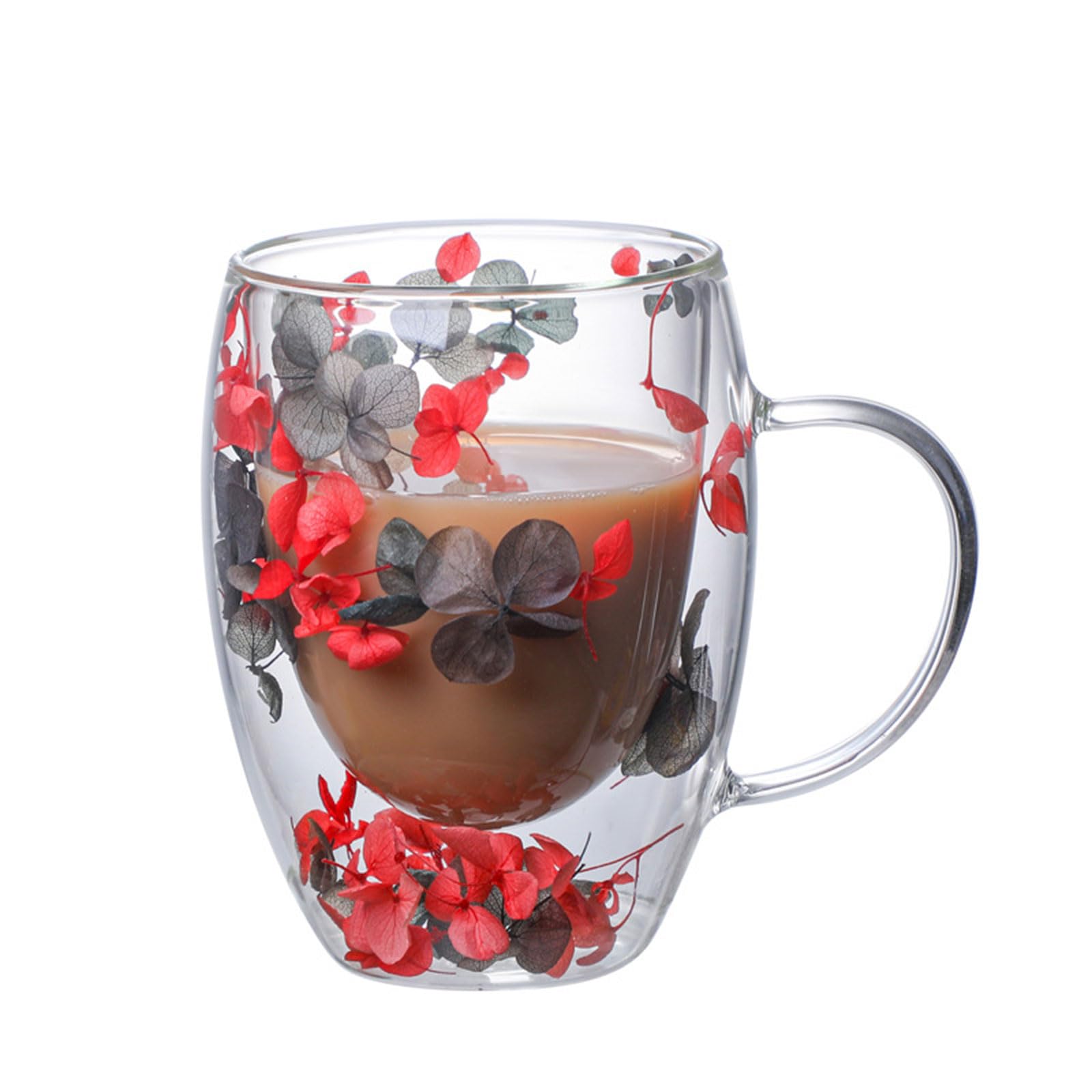 Xinsheinelry Clear Glass Mug Double Wall Cups Insulated Cup Beverages Suitable for Hot and Cold Drinks Insulated