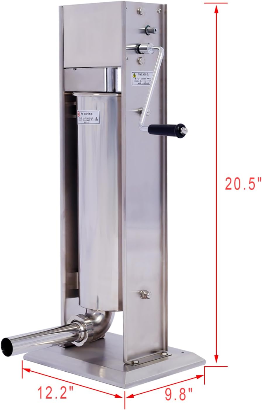 Stainless Steel Commercial Sausage Stuffer, Speed Vertical Sausage Maker 7LB/3, Meat Filler with 4 Stuffing Tubes