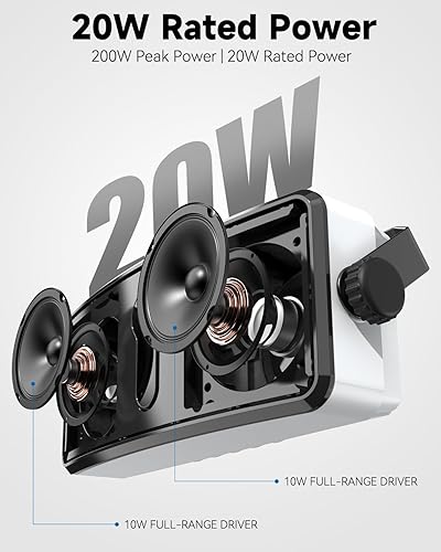 Miniatura 4 de Altavoz Bluetooth para exteriores, IPX5 impermeable, sincronización inalámbrica con 100 altavoces, montaje en pared, compatible con teléfono,