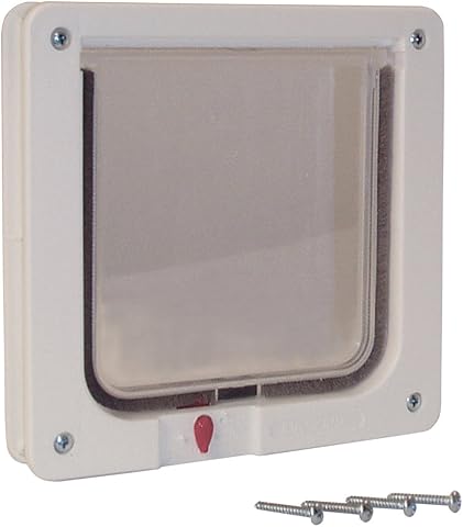 Mükemmel Pet Kedi Flap Kapı, 4 Yollu Kilitli Pet Kapı, 6 1/4 x 6 1/4 "Kapak Boyutu
