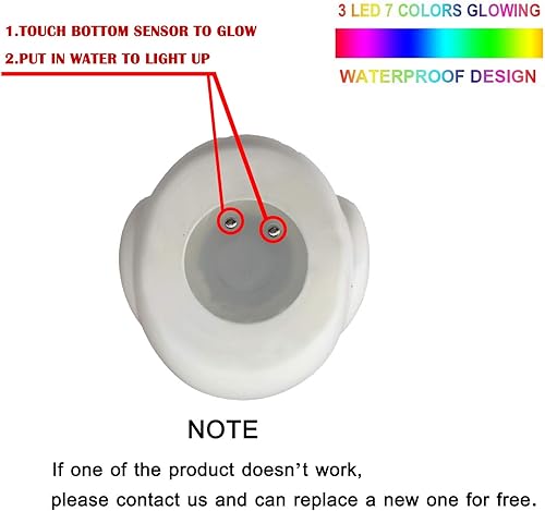 Miniatura 9 de Jomyfant Juguetes de baño para bebés 12 paquetes de juguetes de goma flotantes iluminados luz intermitente que cambia de color en el agua bañera y