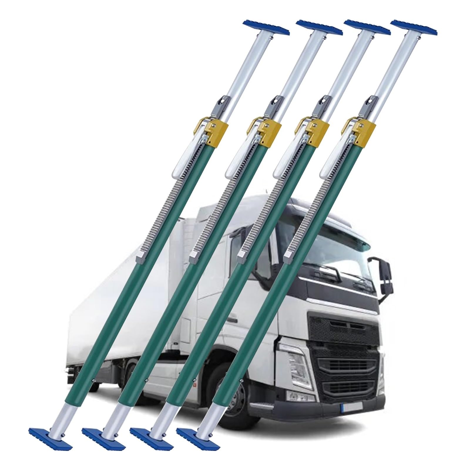 QIYFOZ Ratcheting Cargo Bar，，Telescopic Cargo Divider Bar for Truck Bed Stabilization, Non-Skid Aluminum Load Restraint, Universal Pickup Truck Barrier, 4-Pack Ratcheting Cargo