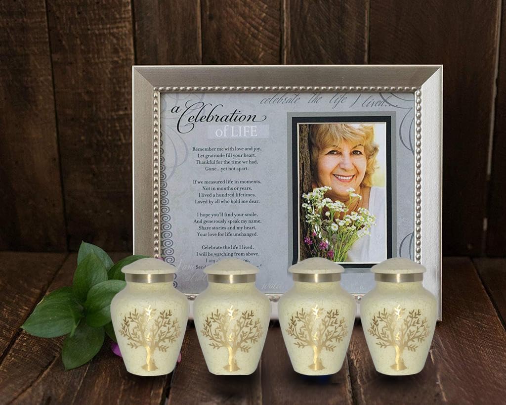 Tree of Life Keepsake Urns for Human Ashes, 4 Small Keepsakes, Decorative Urns for Ashes Adult Female & Male, Funeral Urns - Image 2