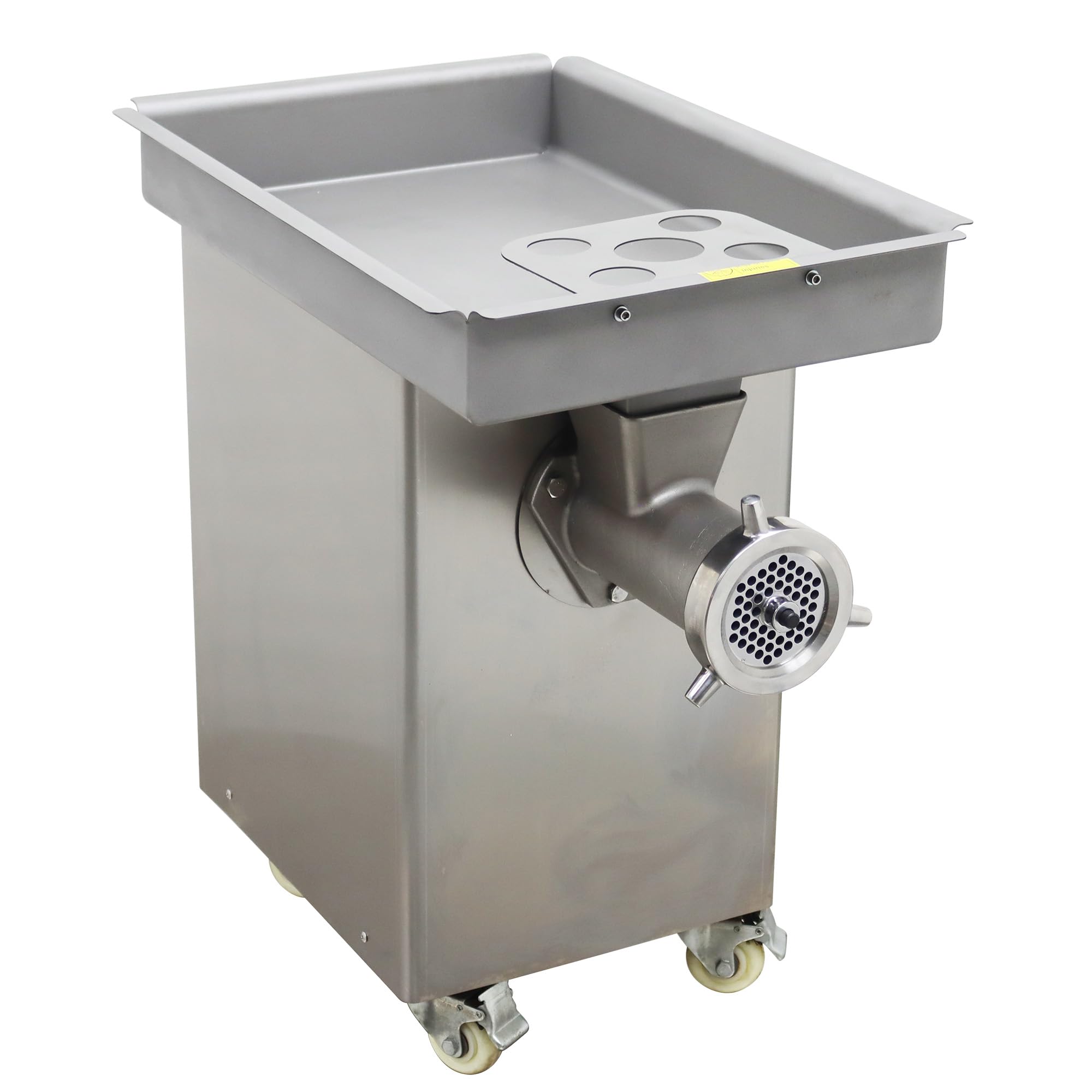 HQHAOTWU Commercial Meat Grinder Stainless Steel Meat Mincer Sausage Stuffer Filling Grinding Machine 8mm Sieve Plate for Supermarket, Restaurant Using 2200W 450KG/H