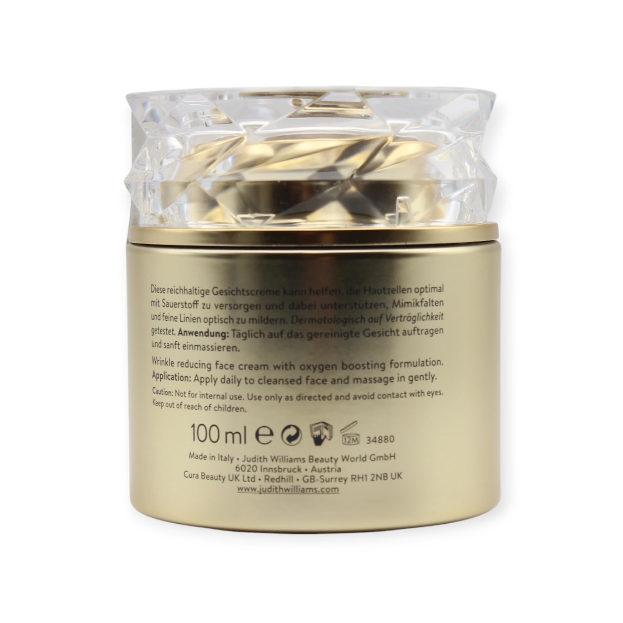 Judith Williams SkinPerfect Oxygen Liquid Lifting Gesichtscreme 100 ml | mit Sauerstoff-Boost, Spilanthol, Crambe Abyssinica Öl, Shea Butter, Reichhaltige Formel