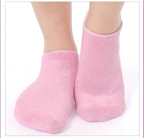 Miniatura 5 de 2 pares de calcetines de gel hidratantes para mujeres y hombres, para suavizar la piel agrietada, antideslizantes, de algodón suave, calcetines de