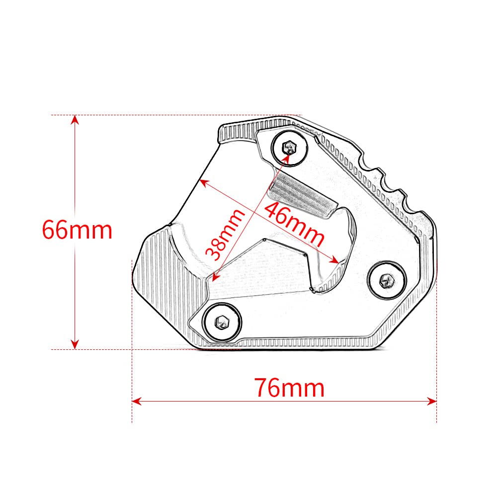 Modeer per BMW S1000XR 2020-2024 Cavalletto laterale in alluminio per moto CNC Ingrandisci l'estensione s 1000 xr s1000 xr s 1000xr Accessori (rosso)